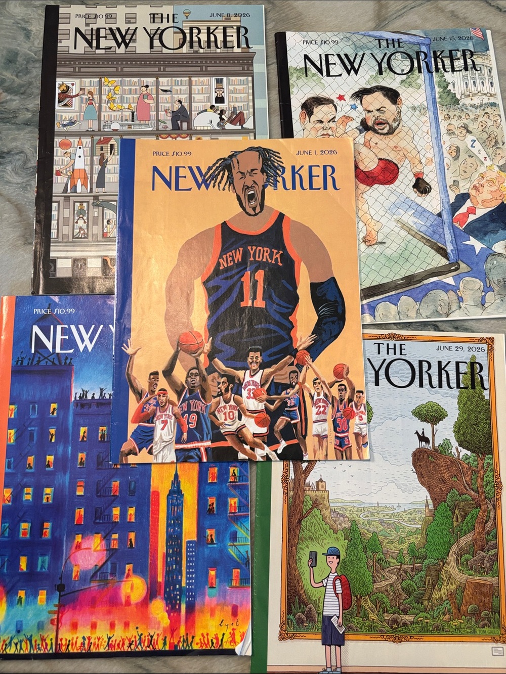 Lot of 5 NEW YORKER MAGAZINES June 2026 reading copies